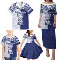 Personalised Northern Mariana Islands And Guam Family Matching Puletasi and Hawaiian Shirt Latte Stone With Tribal Pattern LT05 - Polynesian Pride