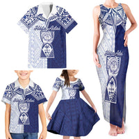 Personalised Northern Mariana Islands And Guam Family Matching Tank Maxi Dress and Hawaiian Shirt Latte Stone With Tribal Pattern LT05 - Polynesian Pride