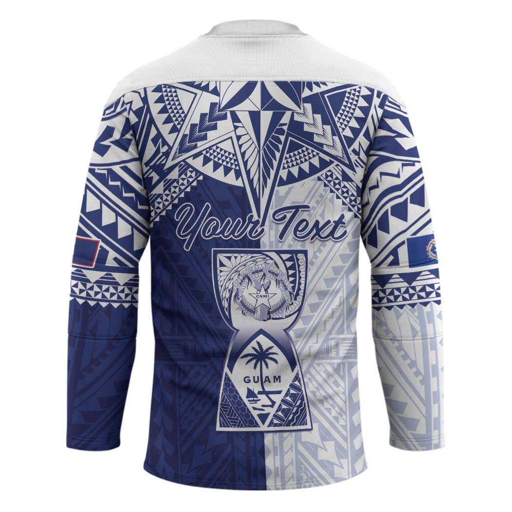 Personalised Northern Mariana Islands And Guam Hockey Jersey Latte Stone With Tribal Pattern
