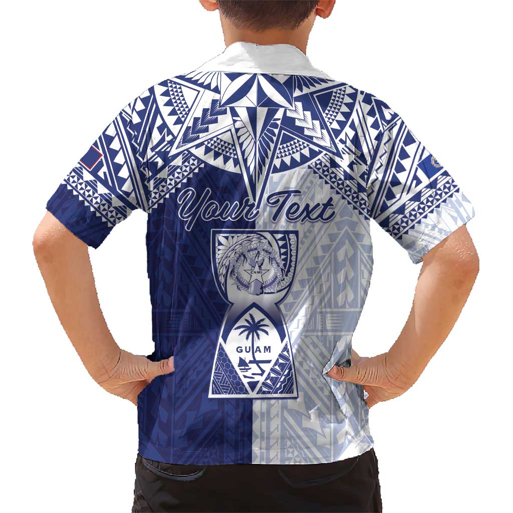 Personalised Northern Mariana Islands And Guam Kid Hawaiian Shirt Latte Stone With Tribal Pattern LT05 - Polynesian Pride