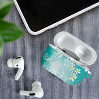 Polynesian Jellyfish AirPods Case With Plumeria Teal
