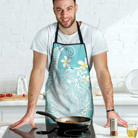 Polynesian Jellyfish Apron With Plumeria Teal