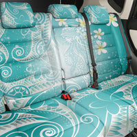 Polynesian Jellyfish Back Car Seat Cover With Plumeria Teal