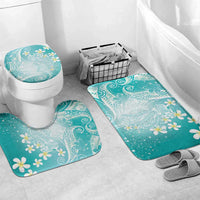 Polynesian Jellyfish Bathroom Set With Plumeria Teal