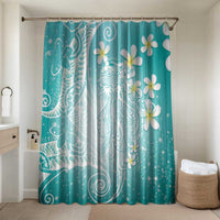 Polynesian Jellyfish Bathroom Set With Plumeria Teal