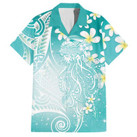 Polynesian Jellyfish Hawaiian Shirt With Plumeria Teal LT05 Teal - Polynesian Pride