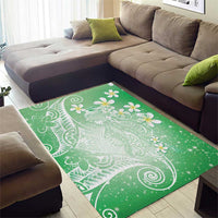 Polynesian Jellyfish Area Rug With Plumeria Green