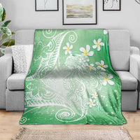 Polynesian Jellyfish Blanket With Plumeria Green