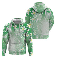 Polynesian Jellyfish Zip Hoodie With Plumeria Green LT05 - Polynesian Pride