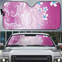 Polynesian Jellyfish Auto Sun Shade With Plumeria Pink