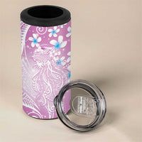 Polynesian Jellyfish 4 in 1 Can Cooler Tumbler With Plumeria Pink LT05 - Polynesian Pride