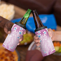 Polynesian Jellyfish 4 in 1 Can Cooler Tumbler With Plumeria Pink LT05 - Polynesian Pride