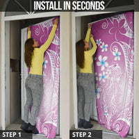 Polynesian Jellyfish Door Cover With Plumeria Pink