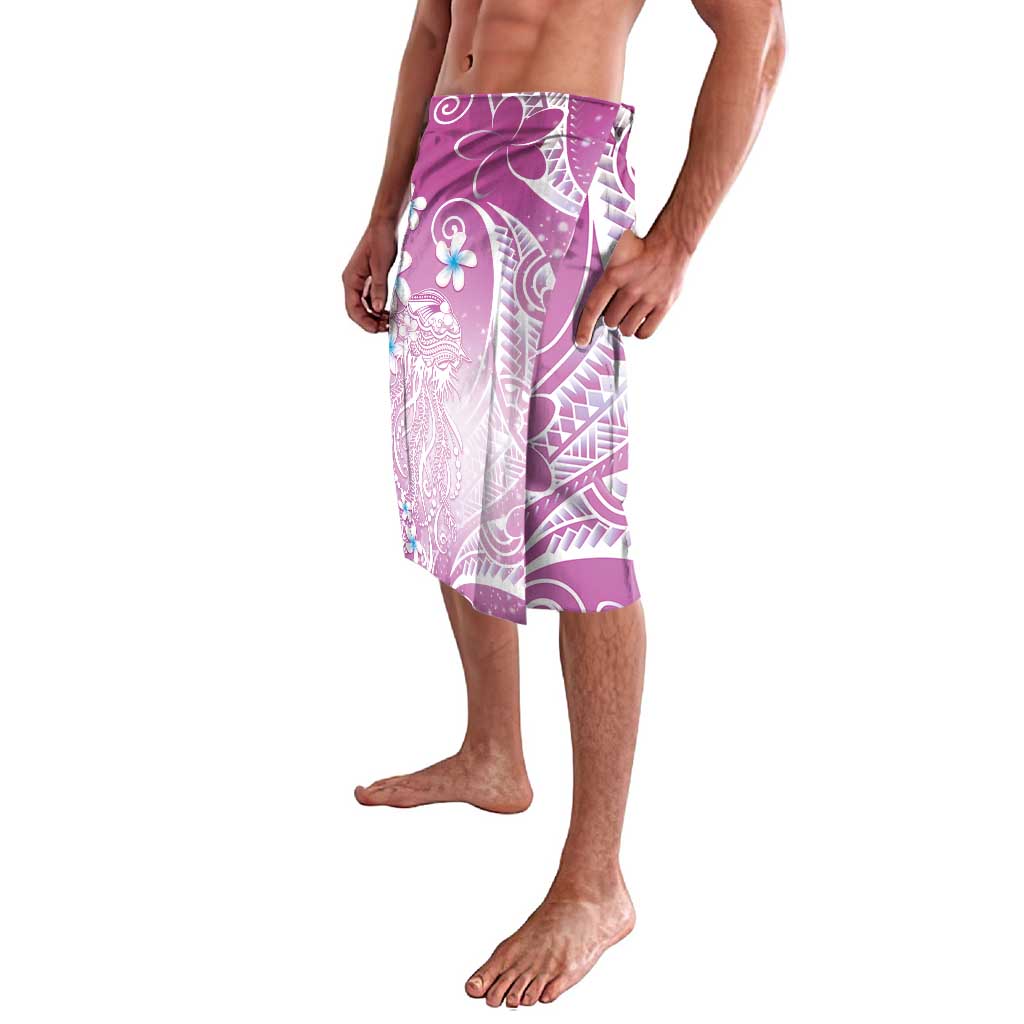 Polynesian Jellyfish Lavalava With Plumeria Pink