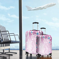 Polynesian Jellyfish Luggage Cover With Plumeria Pink LT05 - Polynesian Pride
