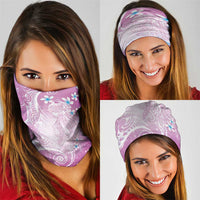 Polynesian Jellyfish Neck Gaiter With Plumeria Pink