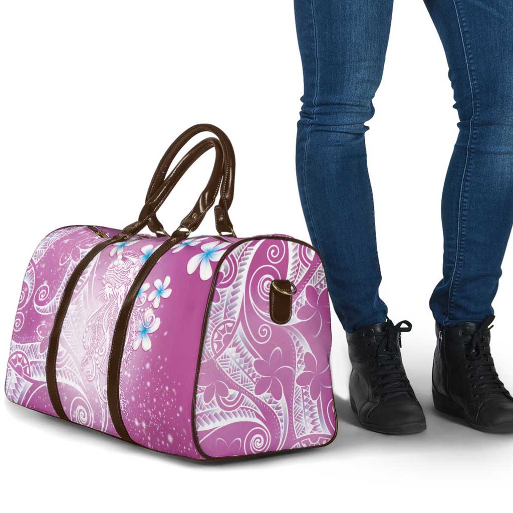 Polynesian Jellyfish Travel Bag With Plumeria Pink