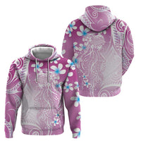 Polynesian Jellyfish Zip Hoodie With Plumeria Pink LT05 - Polynesian Pride