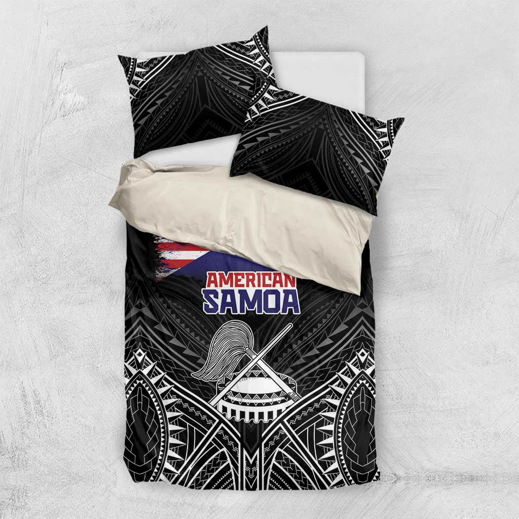 American Samoa Flag Day Bedding Set Bald Eagle With Polynesian Pattern