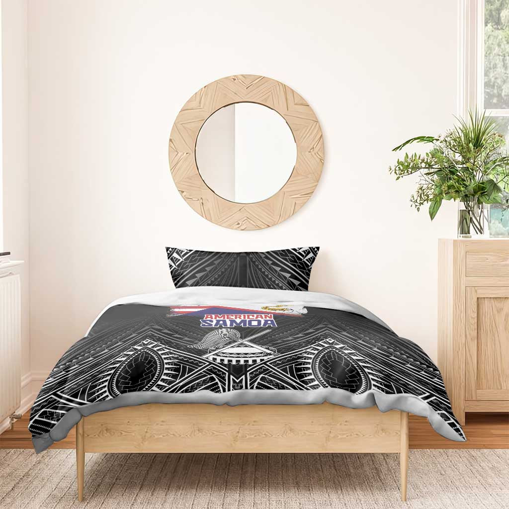 American Samoa Flag Day Bedding Set Bald Eagle With Polynesian Pattern