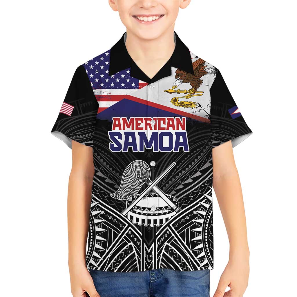 American Samoa Flag Day Hawaiian Shirt Bald Eagle With Polynesian Pattern