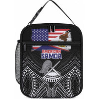 American Samoa Flag Day Lunch Bag Bald Eagle With Polynesian Pattern