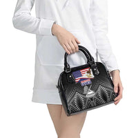 American Samoa Flag Day Shoulder Handbag Bald Eagle With Polynesian Pattern