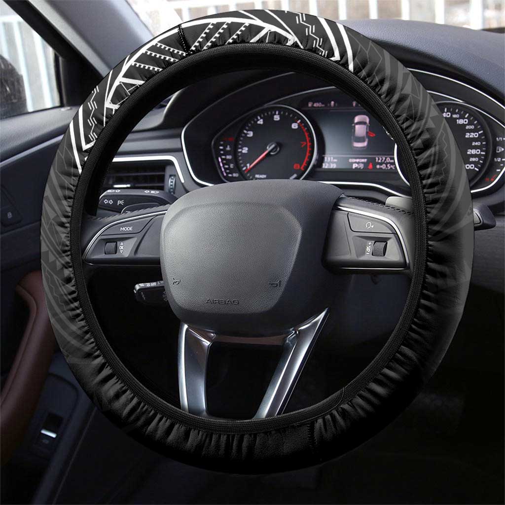 American Samoa Flag Day Steering Wheel Cover Bald Eagle With Polynesian Pattern