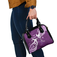 Fibromyalgia Awareness Shoulder Handbag Polynesian Purple Ribbon