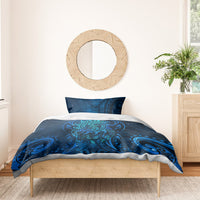 New Zealand Dream Catcher Bedding Set Maori Koru Pattern Blue Version