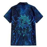 New Zealand Dream Catcher Family Matching Mermaid Dress and Hawaiian Shirt Maori Koru Pattern Blue Version LT05 - Polynesian Pride