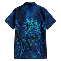 New Zealand Dream Catcher Family Matching Summer Maxi Dress and Hawaiian Shirt Maori Koru Pattern Blue Version LT05 - Polynesian Pride