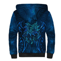 New Zealand Dream Catcher Sherpa Hoodie Maori Koru Pattern Blue Version LT05 - Polynesian Pride