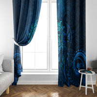 New Zealand Dream Catcher Window Curtain Maori Koru Pattern Blue Version