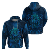 New Zealand Dream Catcher Zip Hoodie Maori Koru Pattern Blue Version LT05 - Polynesian Pride