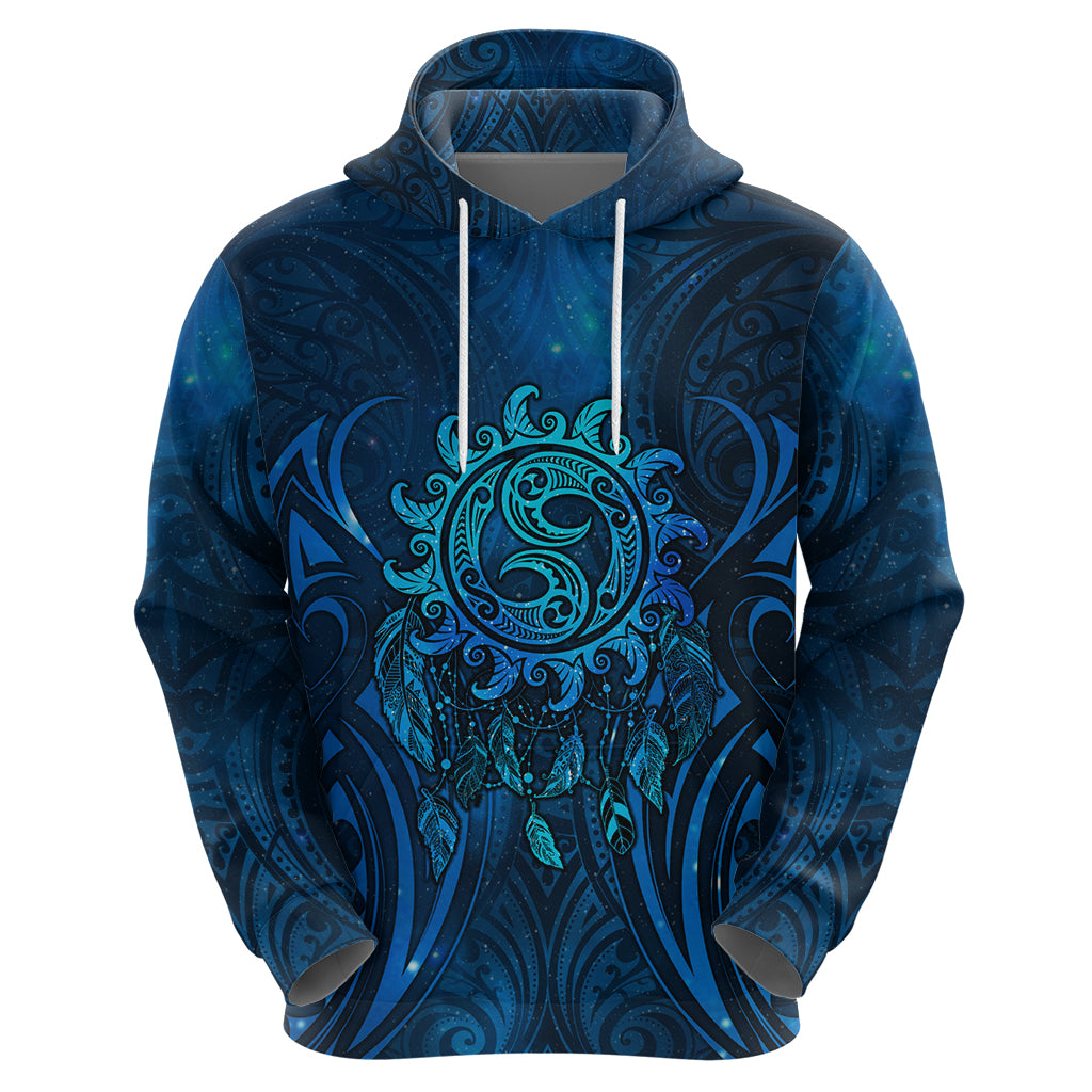 New Zealand Dream Catcher Zip Hoodie Maori Koru Pattern Blue Version LT05 - Polynesian Pride