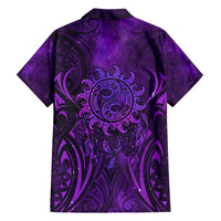 New Zealand Dream Catcher Family Matching Off The Shoulder Long Sleeve Dress and Hawaiian Shirt Maori Koru Pattern Purple Version LT05 - Polynesian Pride