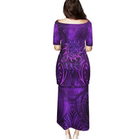 New Zealand Dream Catcher Family Matching Puletasi and Hawaiian Shirt Maori Koru Pattern Purple Version LT05 - Polynesian Pride