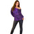New Zealand Dream Catcher Off Shoulder Sweater Maori Koru Pattern Purple Version