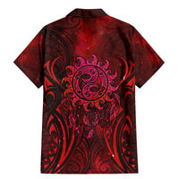 New Zealand Dream Catcher Family Matching Mermaid Dress and Hawaiian Shirt Maori Koru Pattern Red Version LT05 - Polynesian Pride