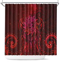 New Zealand Dream Catcher Shower Curtain Maori Koru Pattern Red Version LT05 Red - Polynesian Pride