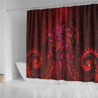 New Zealand Dream Catcher Shower Curtain Maori Koru Pattern Red Version LT05 - Polynesian Pride