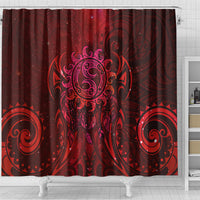 New Zealand Dream Catcher Shower Curtain Maori Koru Pattern Red Version LT05 - Polynesian Pride