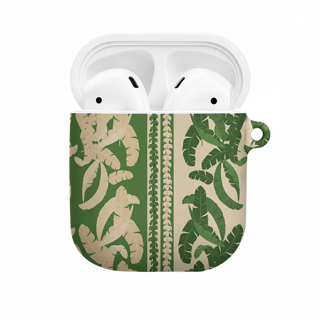Hawaii Pua Kenikeni Lei AirPods Case With Lau Maia Green LT05 Green - Polynesian Pride