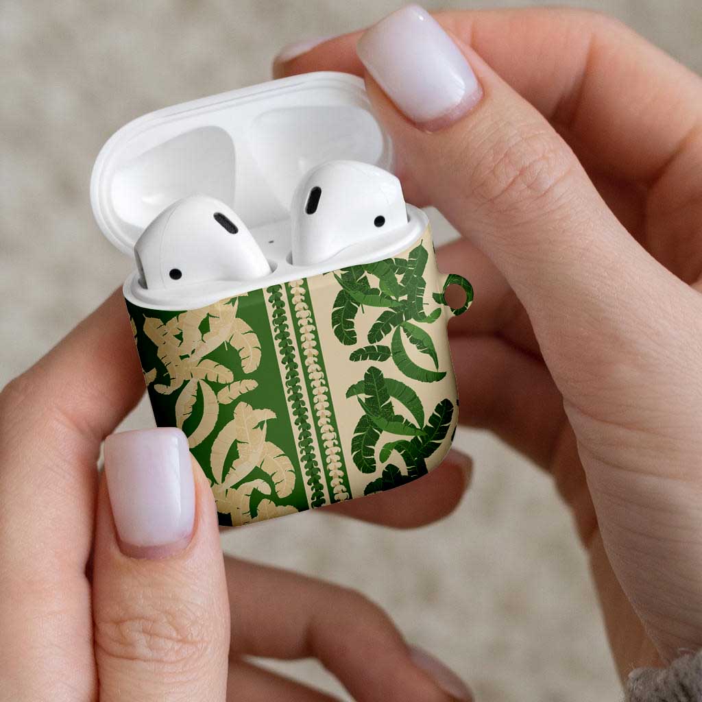 Hawaii Pua Kenikeni Lei AirPods Case With Lau Maia Green LT05 - Polynesian Pride