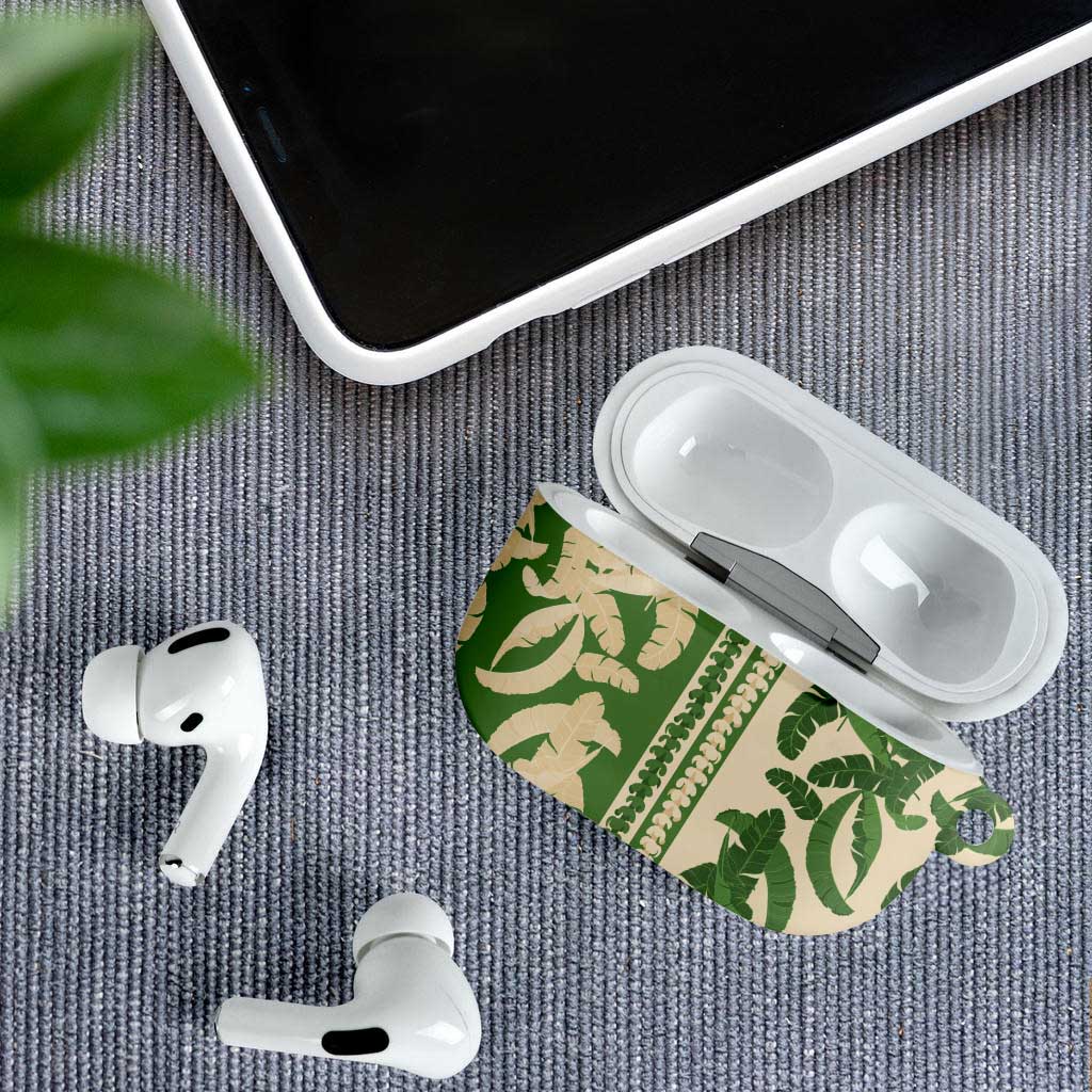Hawaii Pua Kenikeni Lei AirPods Case With Lau Maia Green LT05 - Polynesian Pride