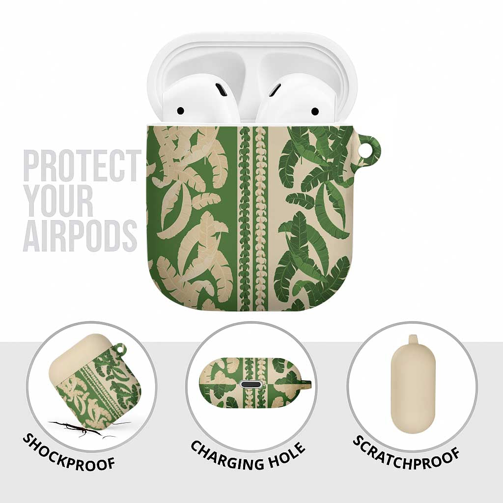 Hawaii Pua Kenikeni Lei AirPods Case With Lau Maia Green LT05 - Polynesian Pride