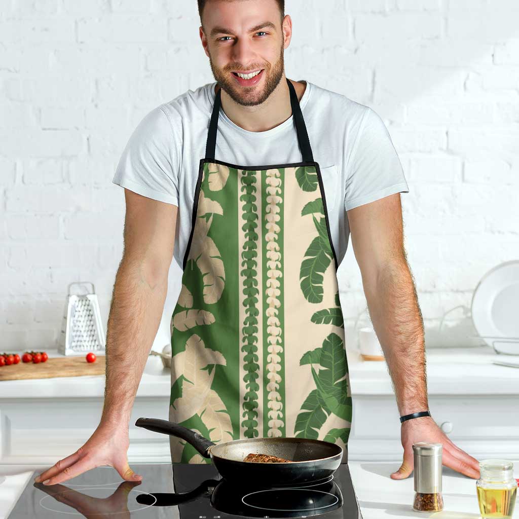 Hawaii Pua Kenikeni Lei Apron With Lau Maia Green