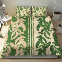 Hawaii Pua Kenikeni Lei Bedding Set With Lau Maia Green