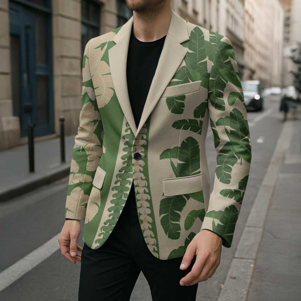 Hawaii Pua Kenikeni Lei Blazer With Lau Maia Green